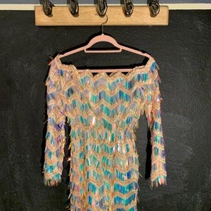 Off the shoulder sequin dress
